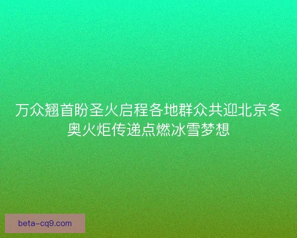 万众翘首盼圣火启程各地群众共迎北京冬奥火炬传递点燃冰雪梦想