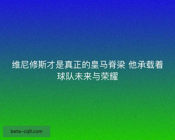 维尼修斯才是真正的皇马脊梁 他承载着球队未来与荣耀
